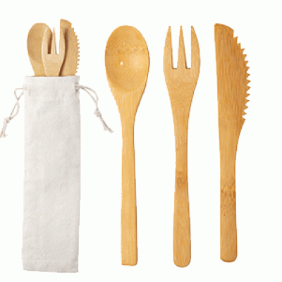 Комплект прибори от бамбук PLUSIN