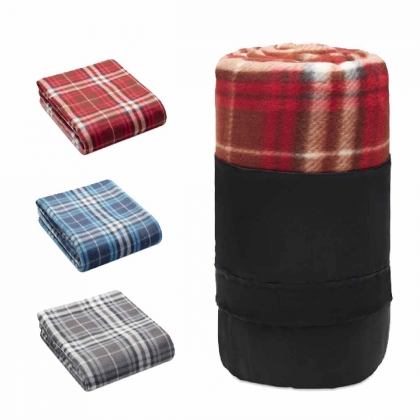 Поларено одеяло с квадратна шарка DINARA RPET, 180 гр.