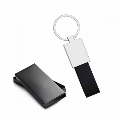 Метален ключодържател с еко кожа К-165