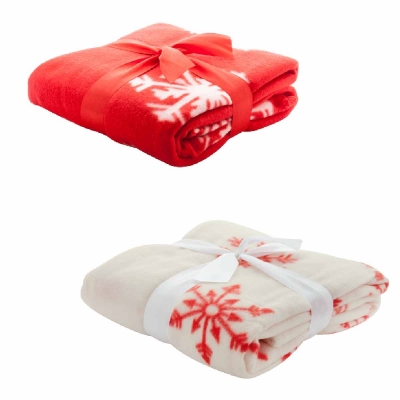 Поларено одеяло с коледен дизайн и панделка, 160 g/m².