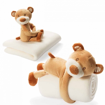 Детско поларено одеяло с играчка плюшено мече, Yogui